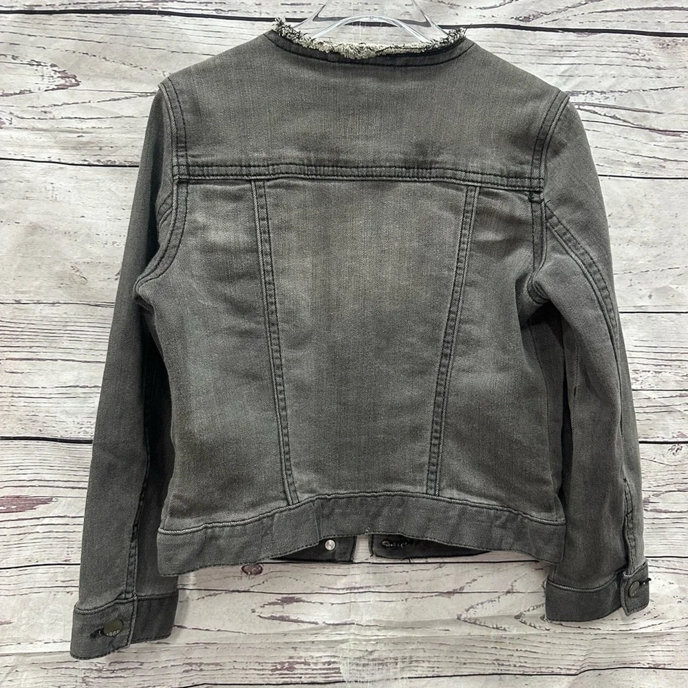 Gap Kids Grey Distressed Denim Jacket Small